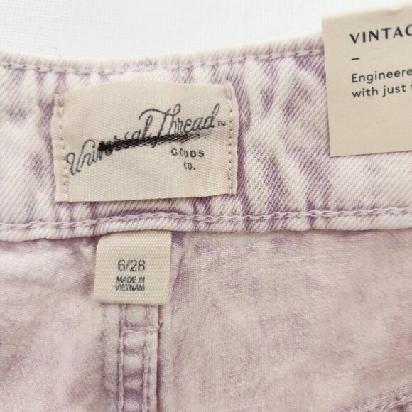 Universal Thread Womens High-Rise Vintage Midi Jean Shorts Purple Size 6/28 - Picture 2 of 4